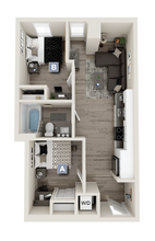 B9 - 2x1 Primary Bedroom Shared Bathroom floor plan